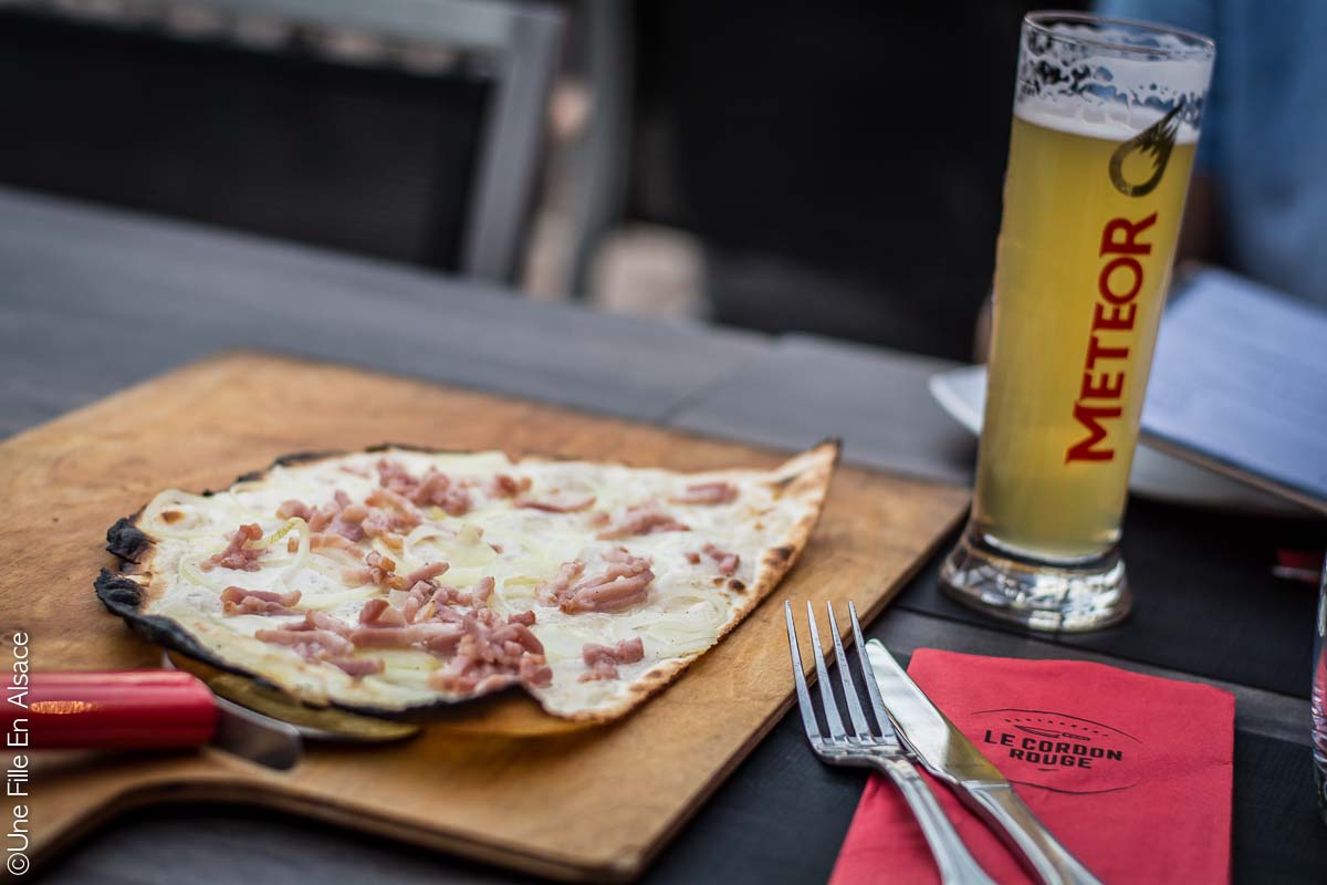 Tarte Flambée bière météo au Restaurant le Cordon Rouge à Furdenheim - Photo Céline Schnell Une Fille En Alsace